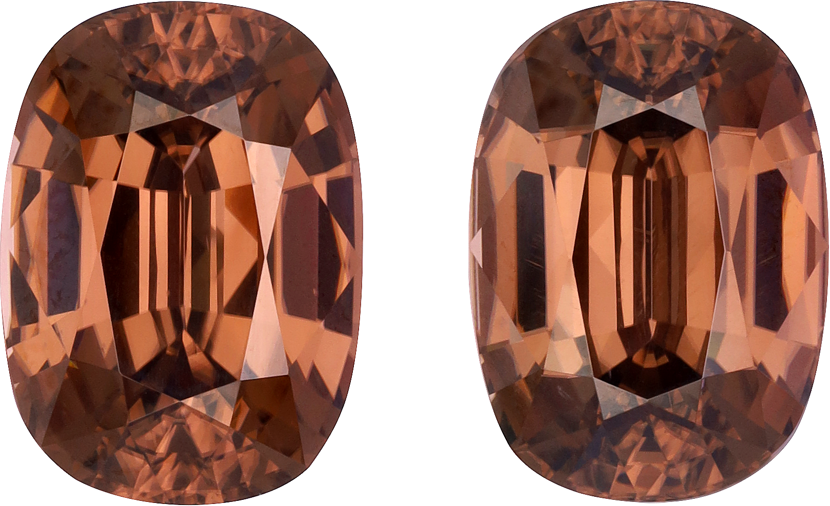 Cushion cut zircon, 14.52 by 10.43 mm, shown at actual size