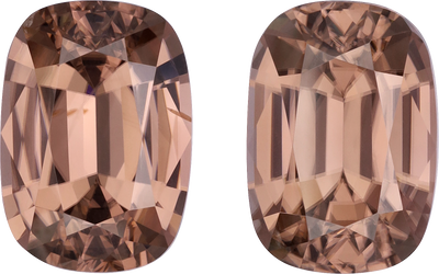 Cushion cut zircon, 14.21 by 9.99 mm, shown at actual size