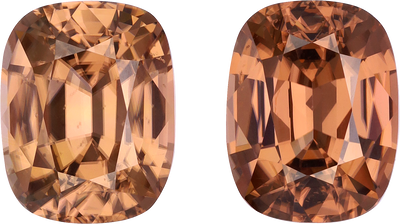 Cushion cut zircon, 12.5 by 9.75 mm, shown at actual size