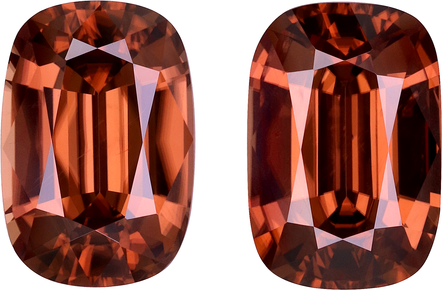 Cushion cut zircon, 12.79 by 8.63 mm, shown at actual size