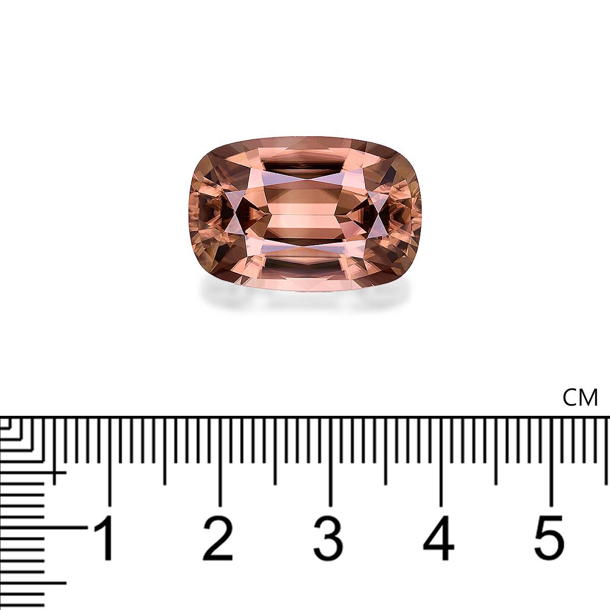 cinnamon brown zircon, 31.71ct cushion cut — view 4