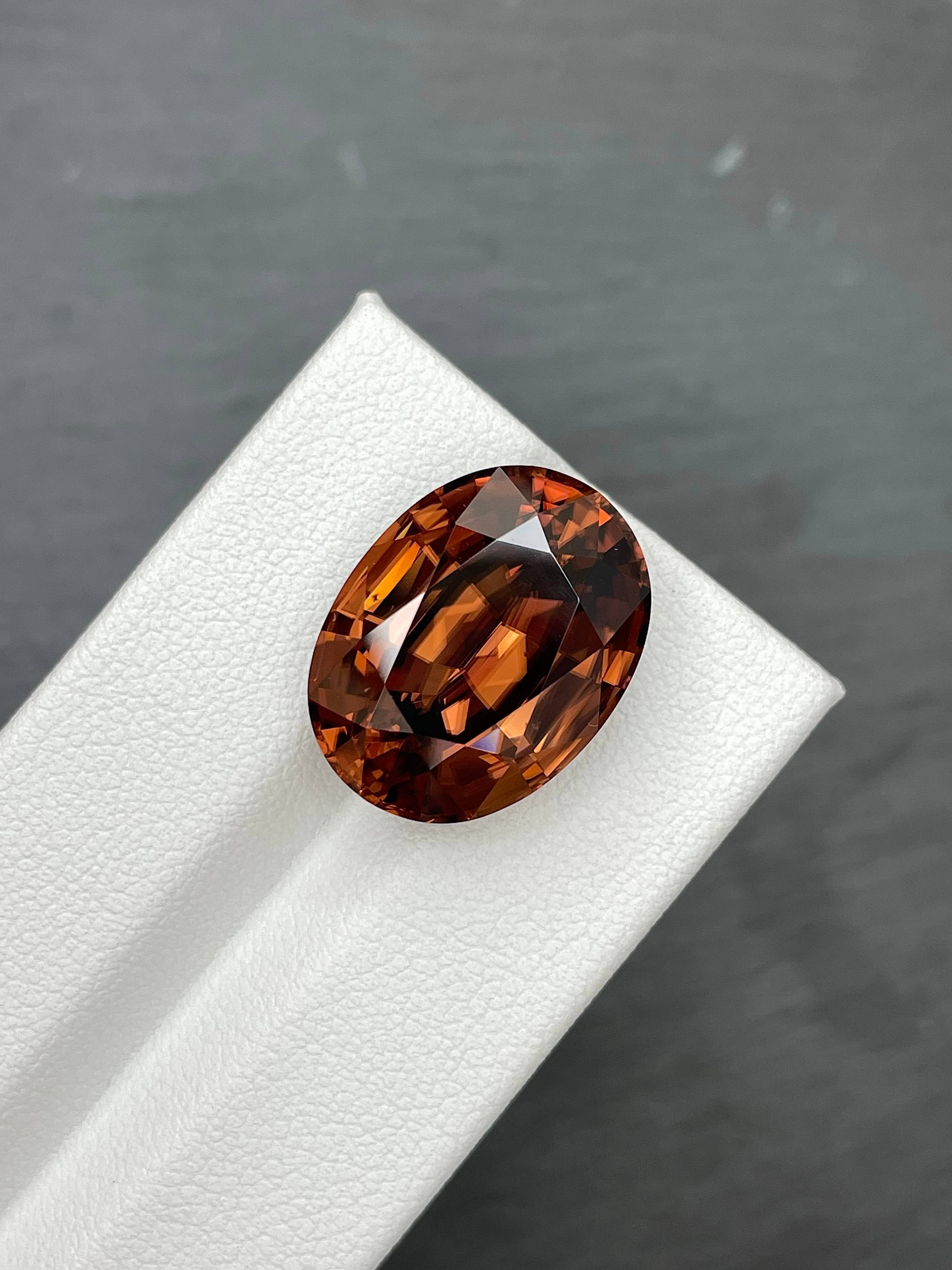 cinnamon brown zircon, 27.79ct oval cut — view 5