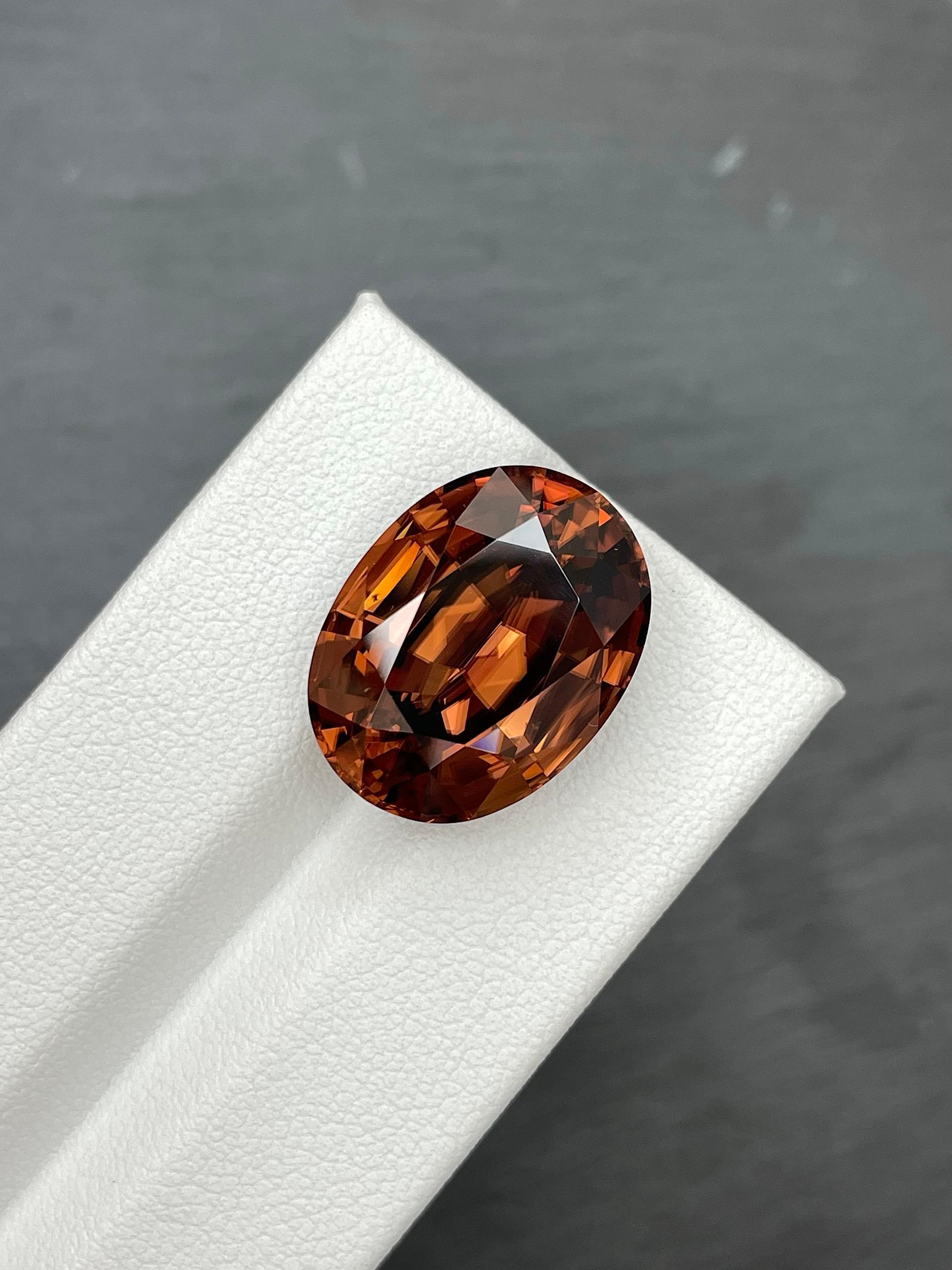 cinnamon brown zircon, 27.79ct oval cut — view 5