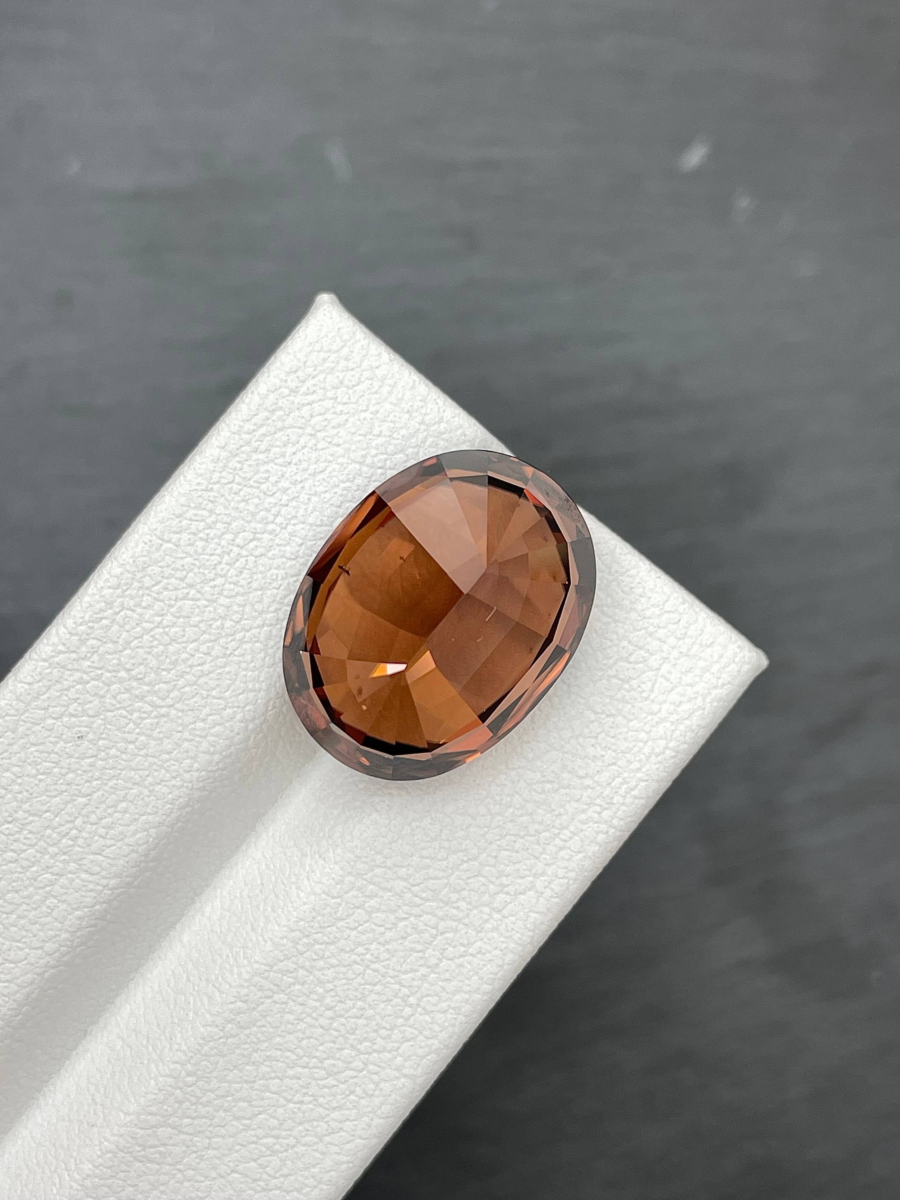 cinnamon brown zircon, 27.79ct oval cut — view 6
