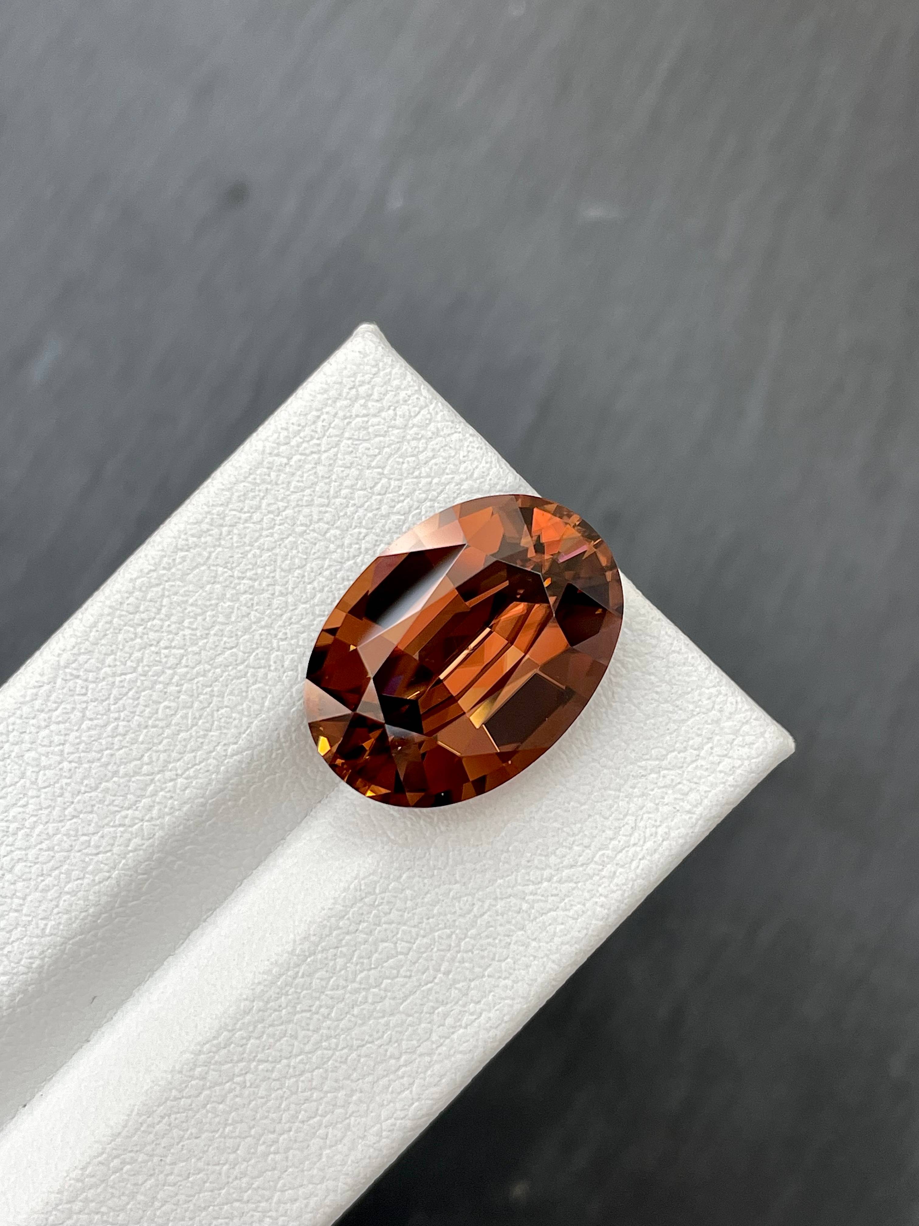 cinnamon brown zircon, 19.43ct oval cut — view 5