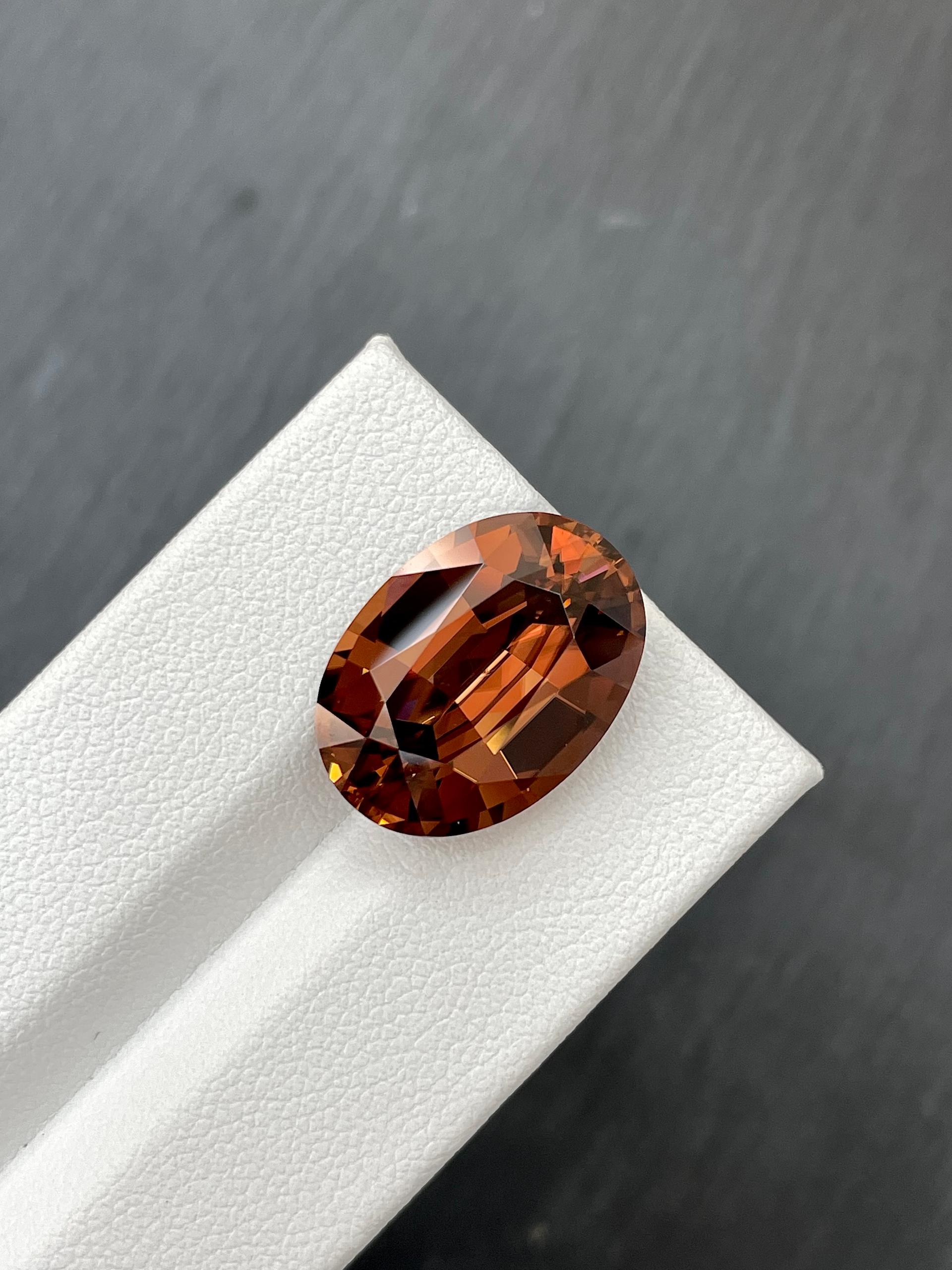 cinnamon brown zircon, 19.43ct oval cut — view 5