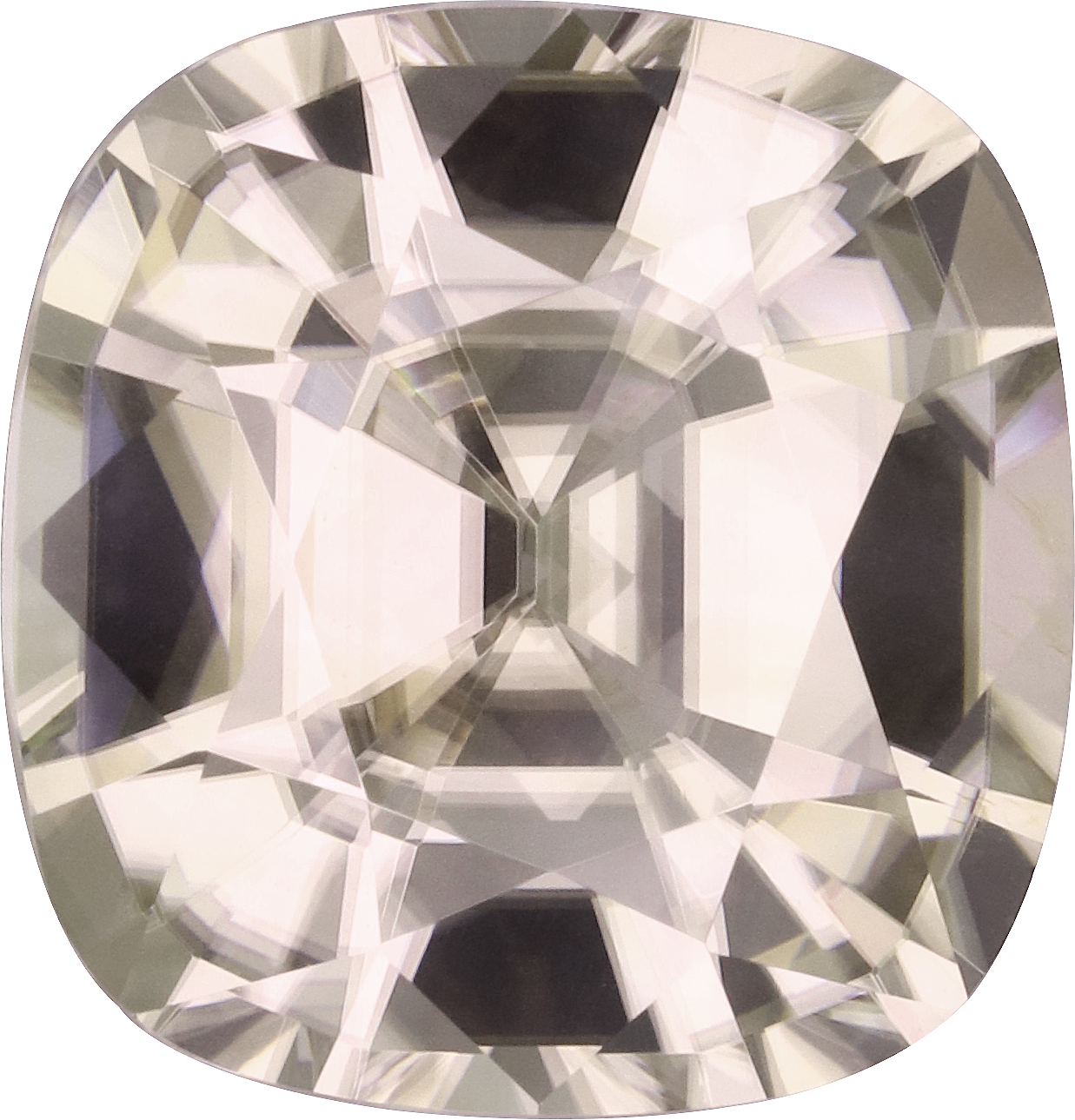 Cushion cut tan zircon, 11.65 by 11.16 mm, shown at actual size