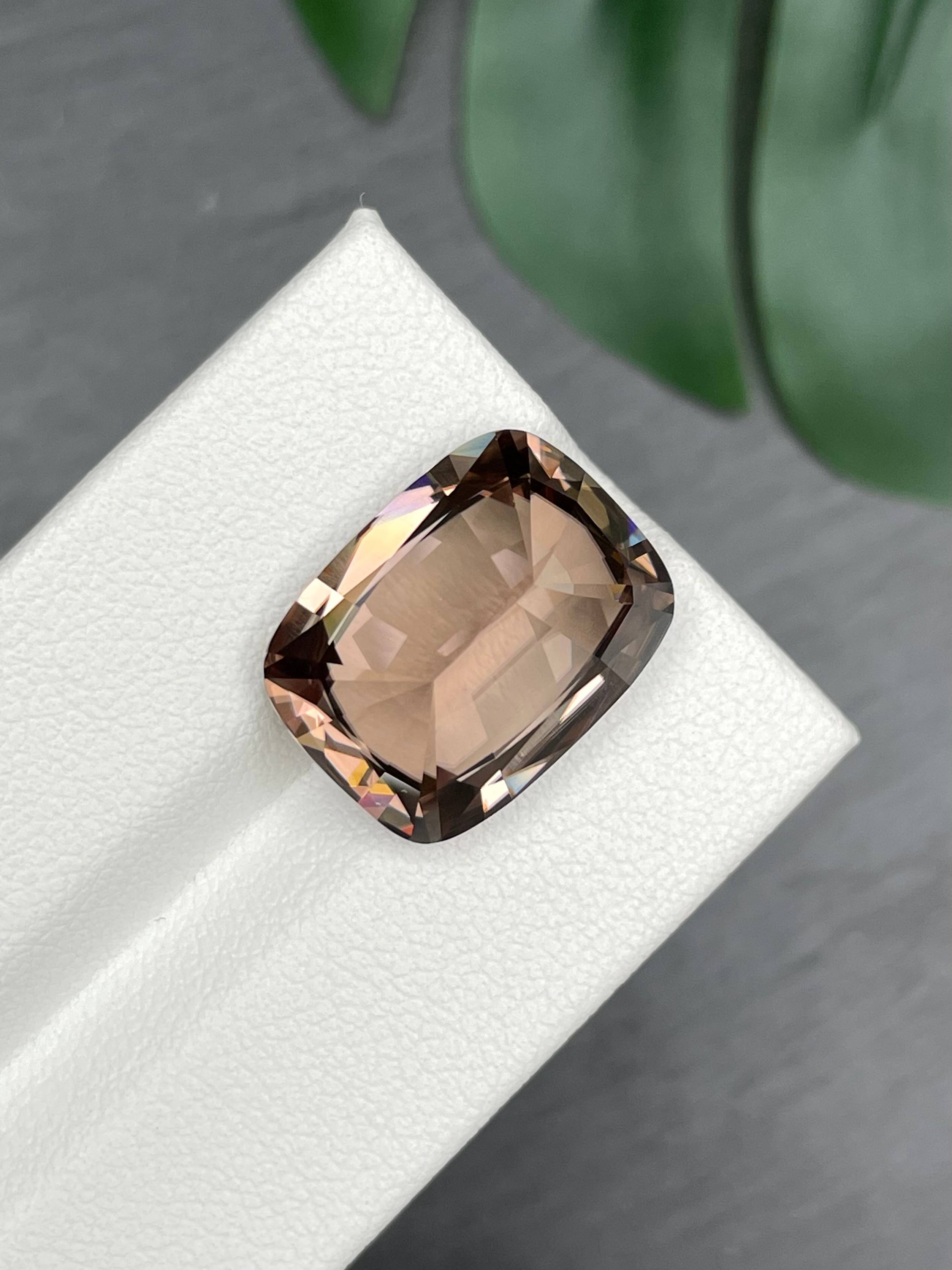 sepia tan zircon, 19.78ct cushion cut — view 6
