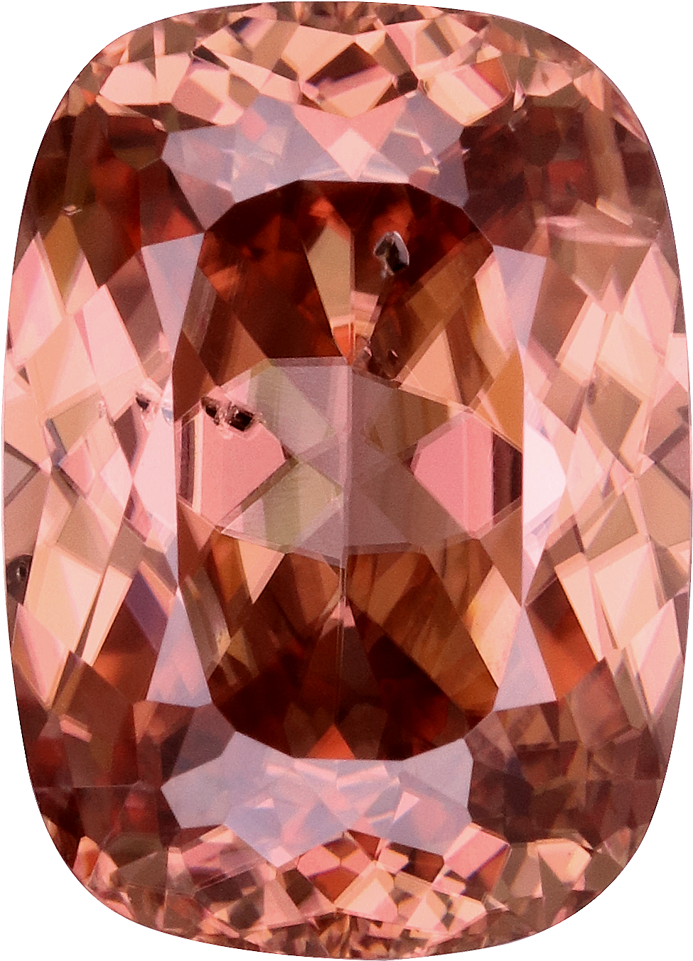 Cushion cut zircon, 12.81 by 9.27 mm, shown at actual size