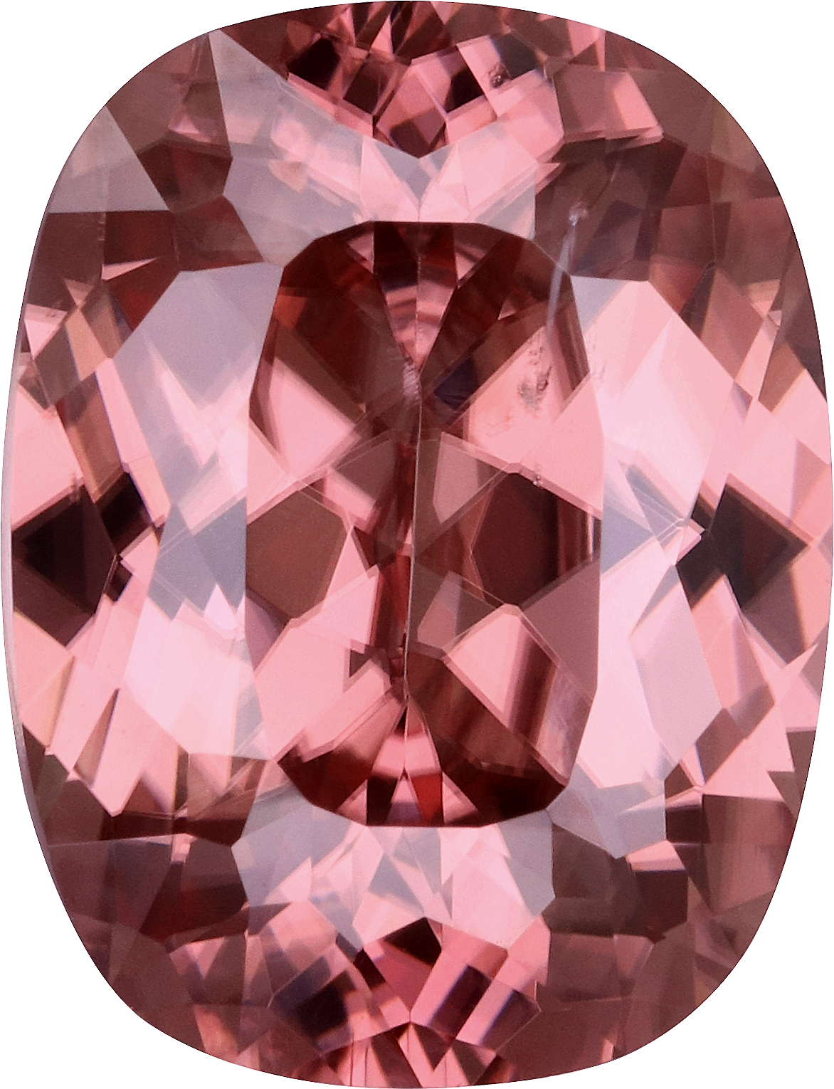 Cushion cut zircon, 12.21 by 9.28 mm, shown at actual size