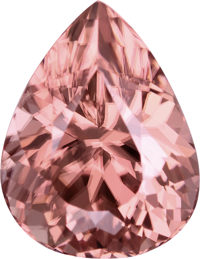 Pear cut zircon, 9.85 by 7.61 mm, shown at actual size