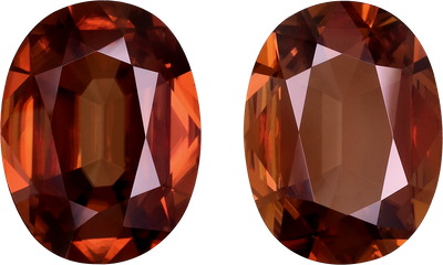 Oval cut zircon, 13.19 by 9.94 mm, shown at actual size