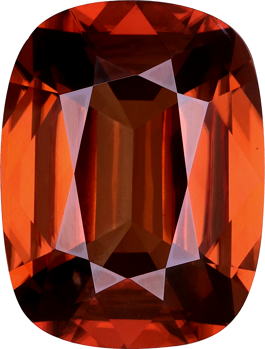 Cushion cut zircon, 15.54 by 11.79 mm, shown at actual size