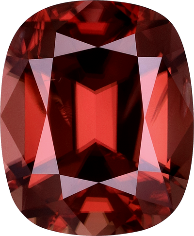 Cushion cut zircon, 11.26 by 9.29 mm, shown at actual size