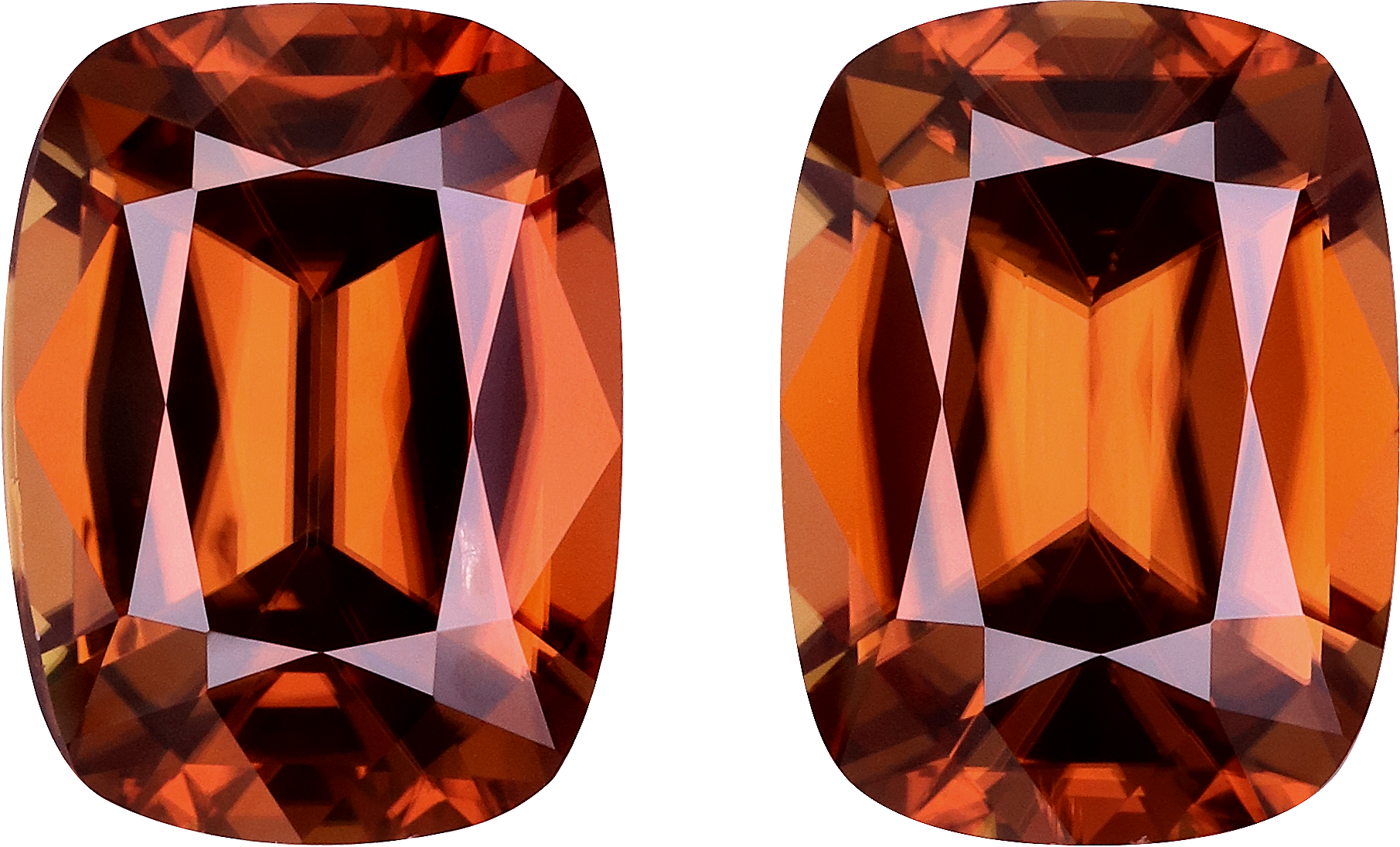 Cushion cut zircon, 11.51 by 8.46 mm, shown at actual size