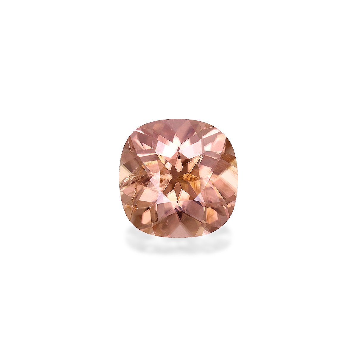 peach pink pink zircon, 3.4ct cushion cut — main view