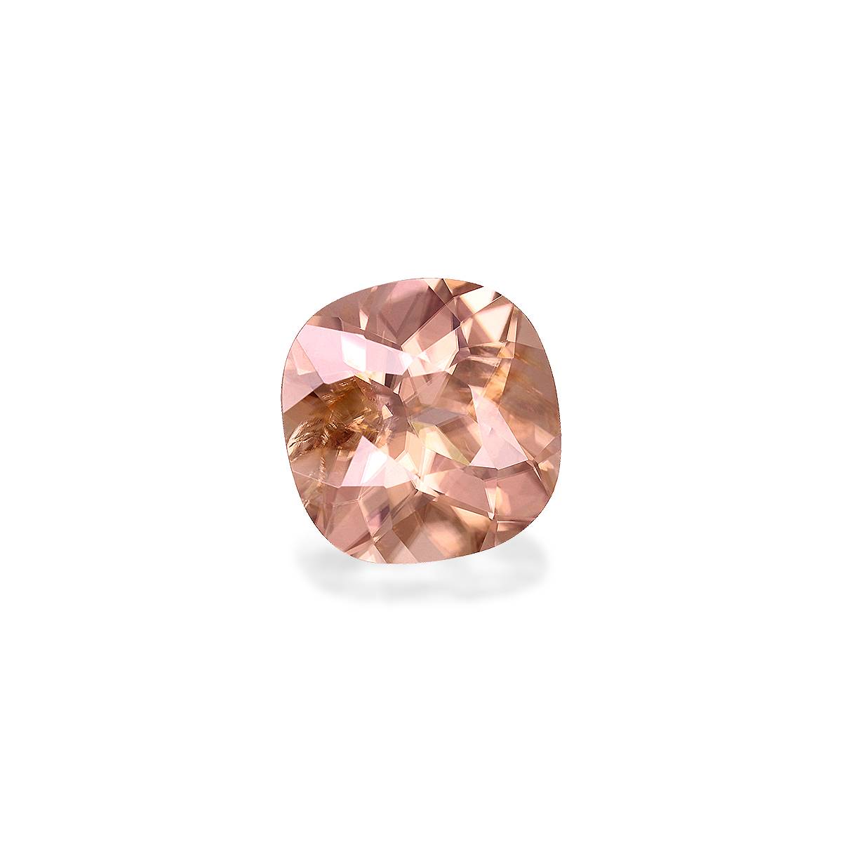 peach pink pink zircon, 3.4ct cushion cut — view 3