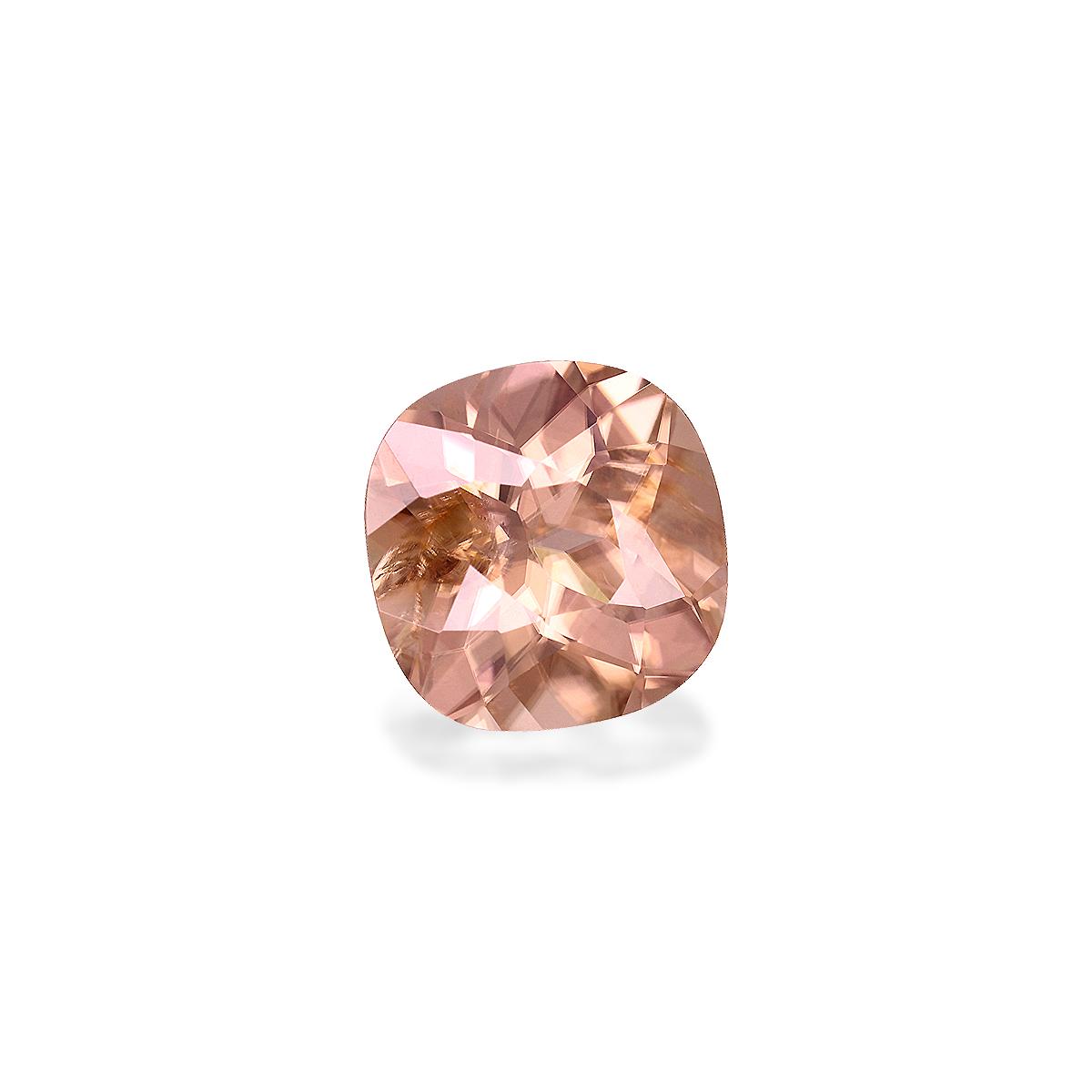 peach pink pink zircon, 3.4ct cushion cut — view 3