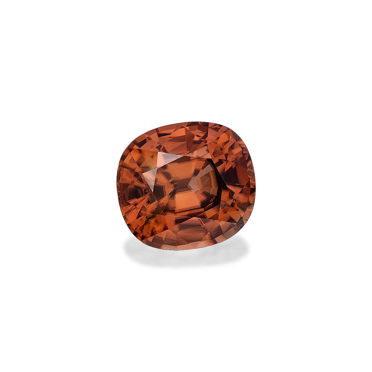 cinnamon brown zircon, 21.56ct cushion cut — view 3