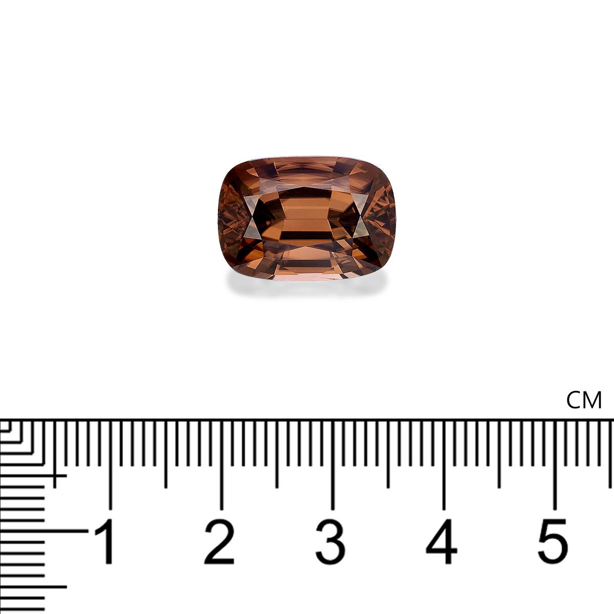 cinnamon brown zircon, 15.13ct cushion cut — view 4