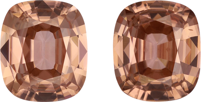 Cushion cut zircon, 10.05 by 8.54 mm, shown at actual size