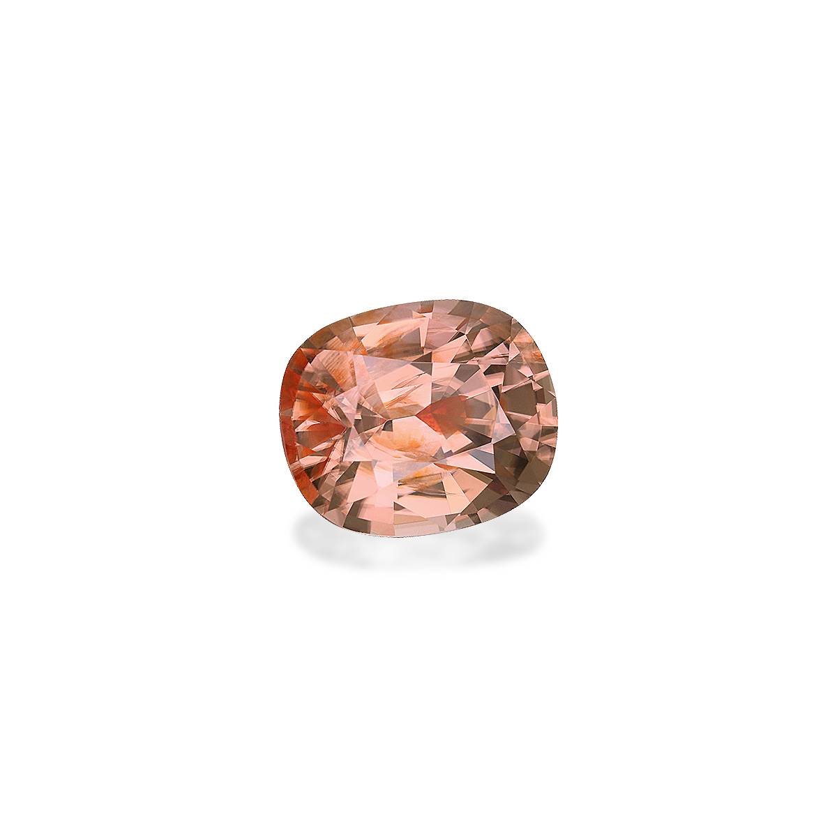 sepia tan zircon, 4.19ct cushion cut — view 3
