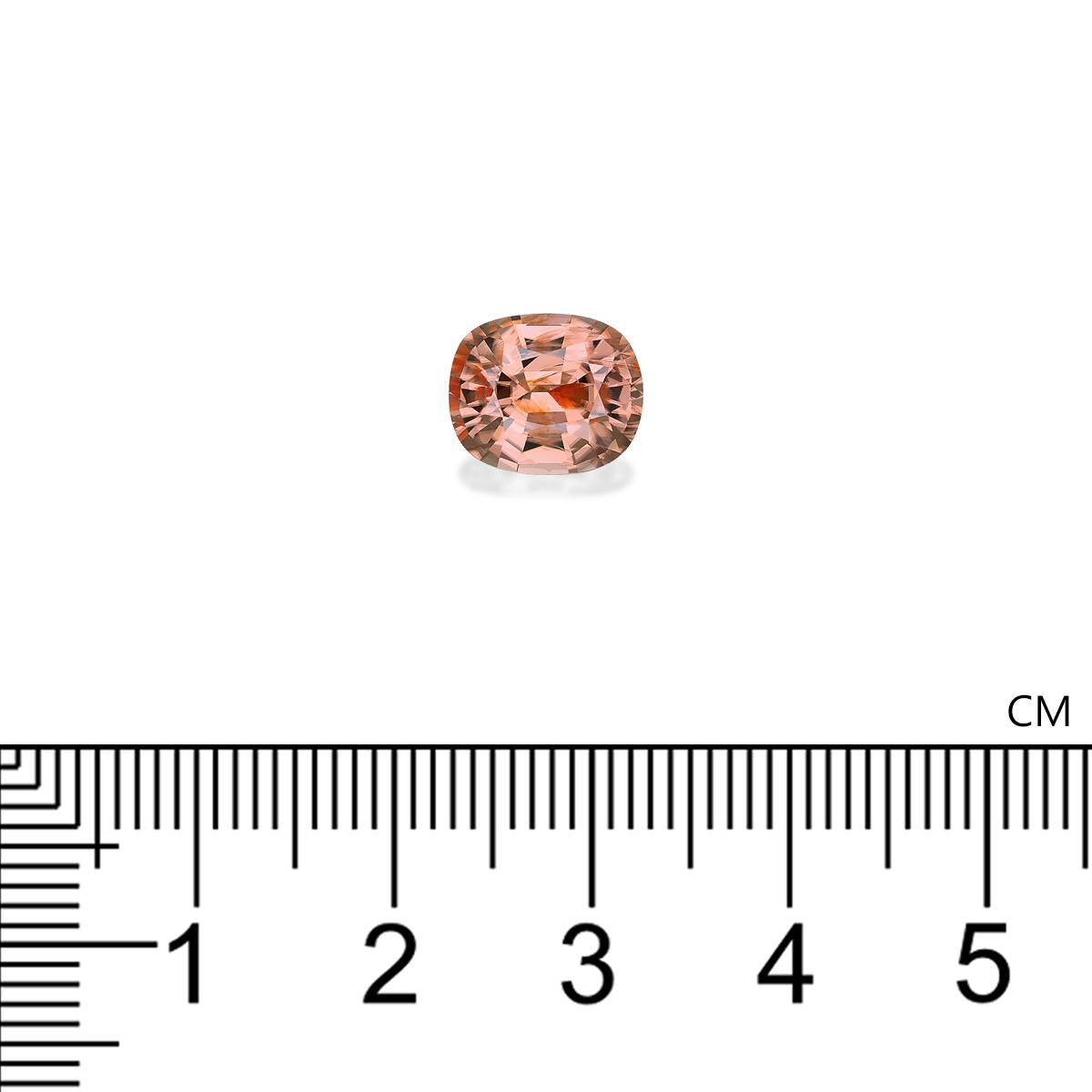 sepia tan zircon, 4.19ct cushion cut — view 4
