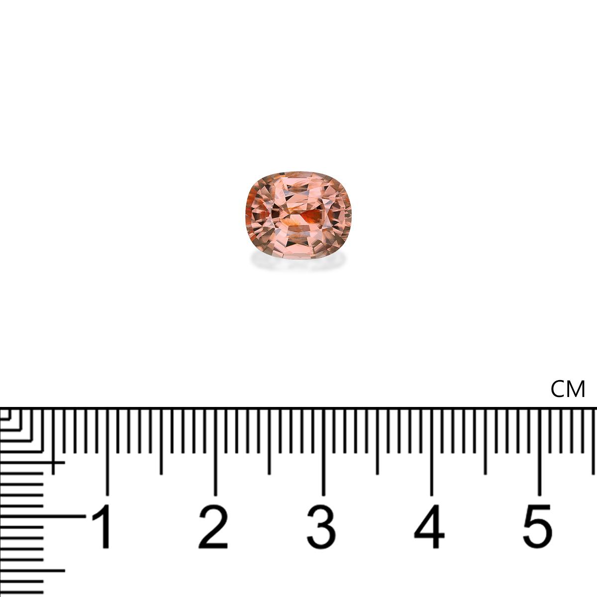sepia tan zircon, 4.19ct cushion cut — view 4