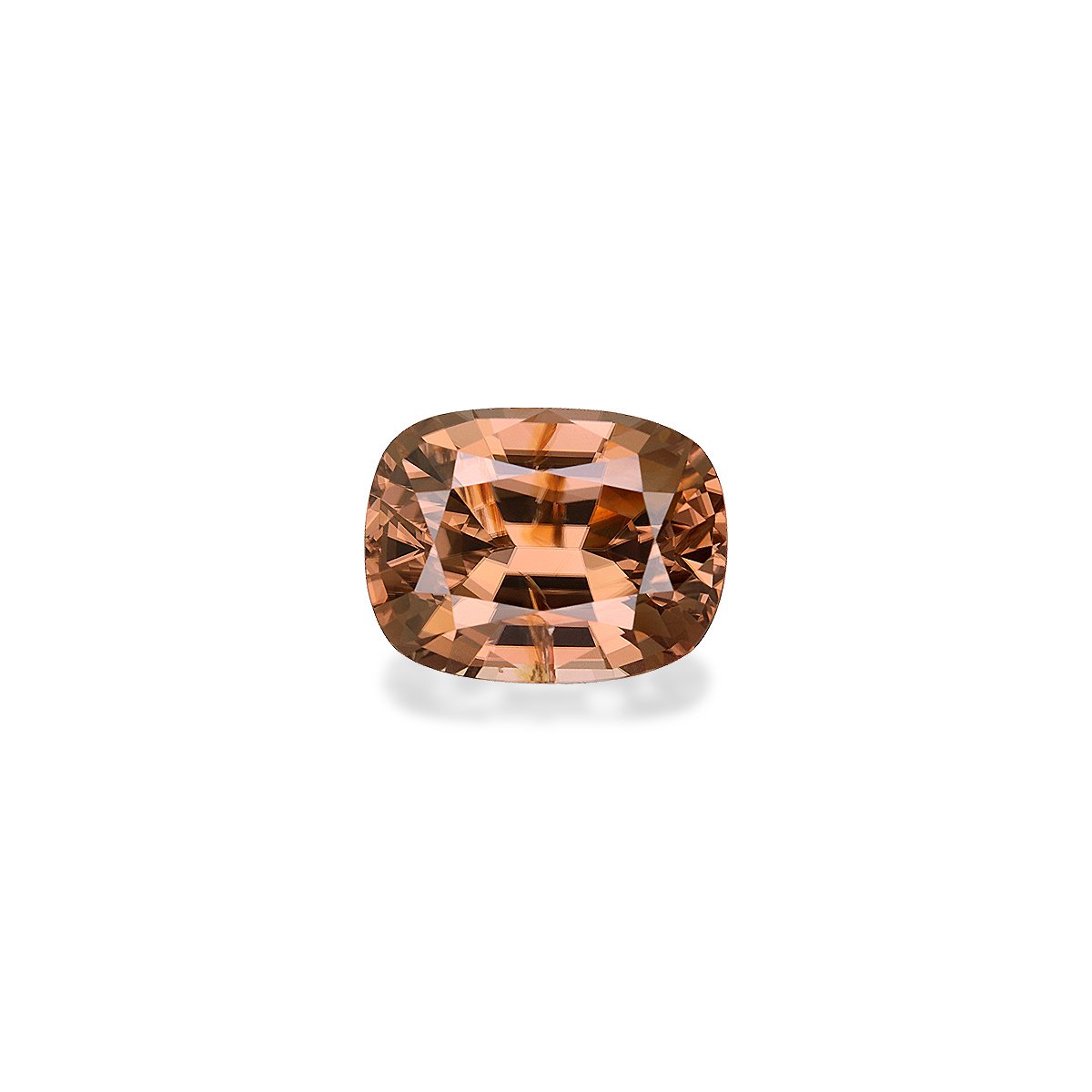 sepia tan zircon, 4.41ct cushion cut — main view