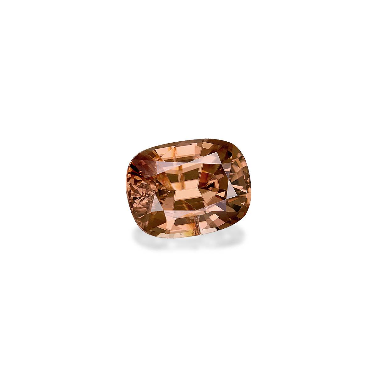 sepia tan zircon, 4.41ct cushion cut — view 3