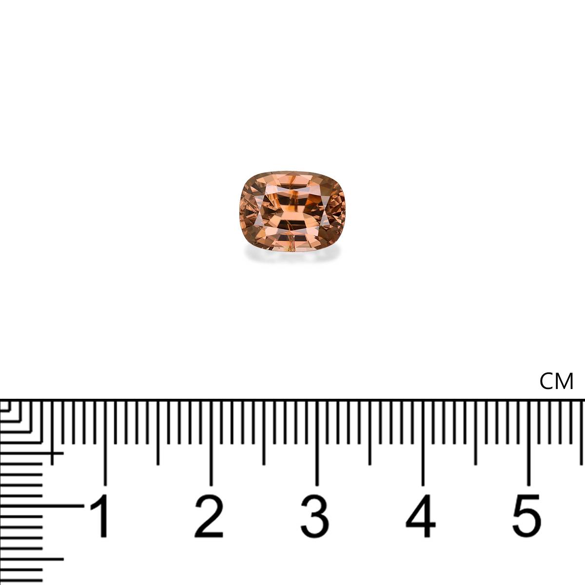 sepia tan zircon, 4.41ct cushion cut — view 4