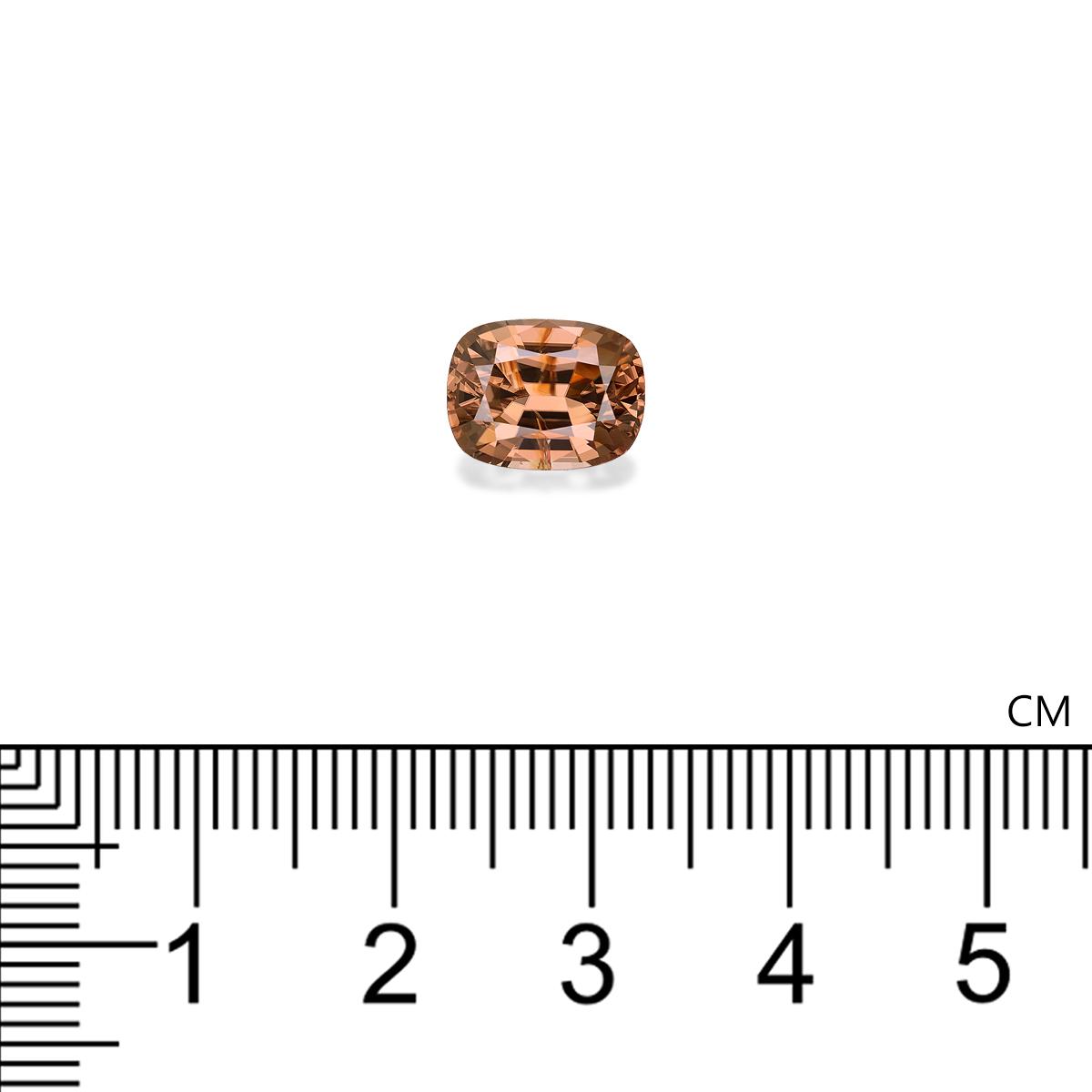 sepia tan zircon, 4.41ct cushion cut — view 4