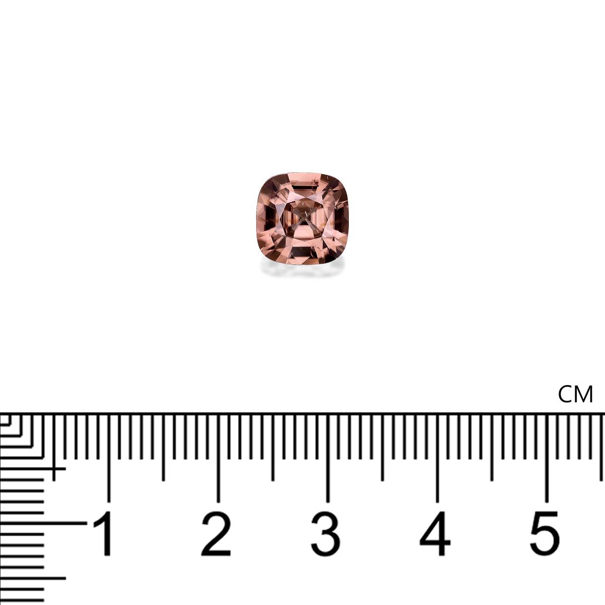sepia tan zircon, 2.82ct cushion cut — view 4