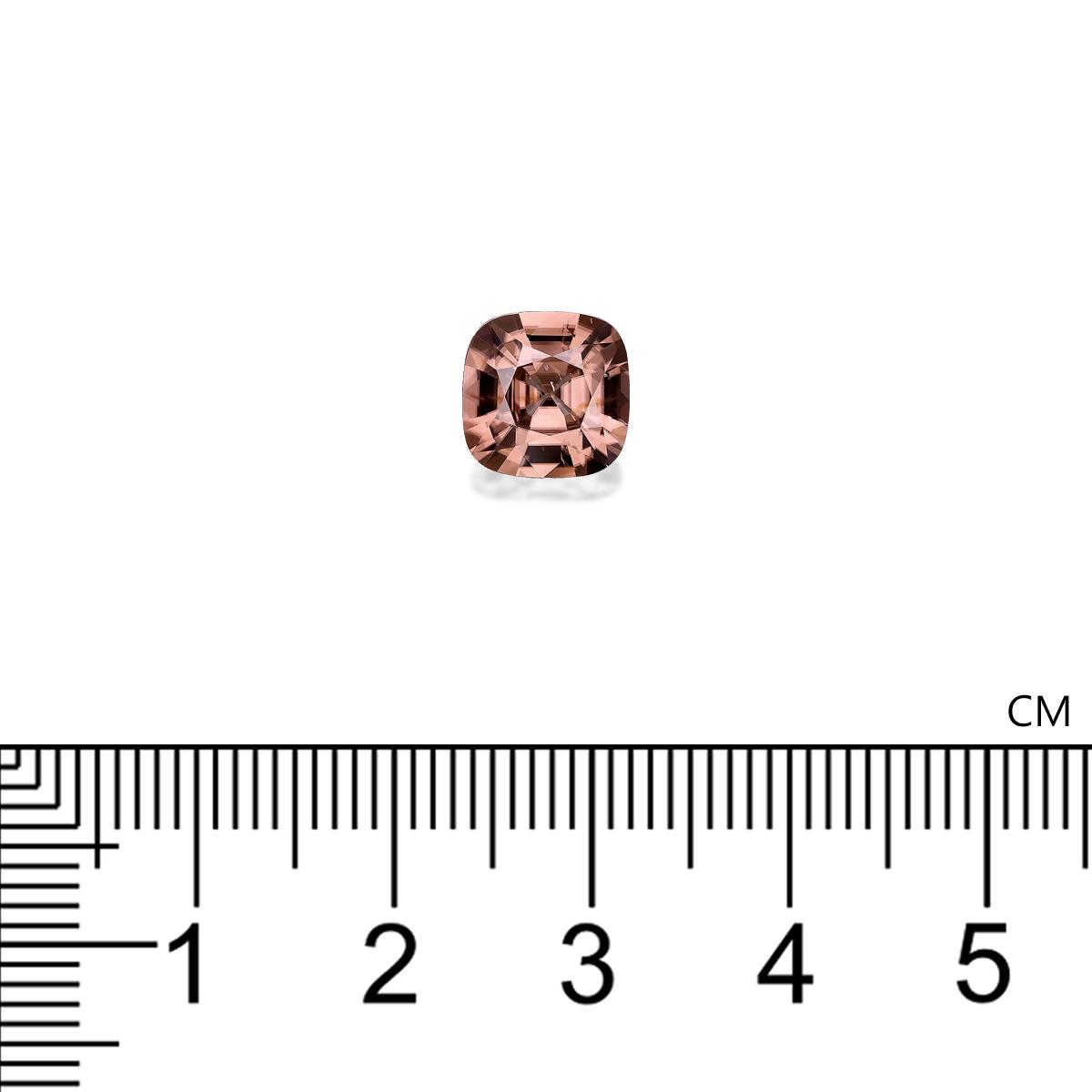 sepia tan zircon, 2.82ct cushion cut — view 4