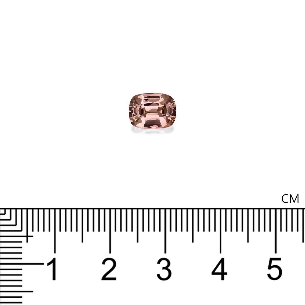 sepia tan zircon, 2.29ct cushion cut — view 4