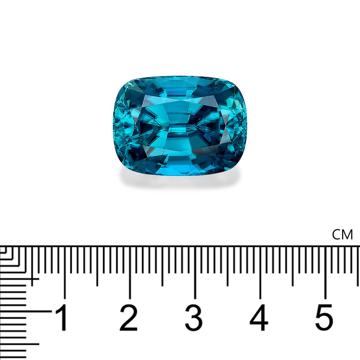 blue blue zircon, 43.3ct cushion cut — view 4